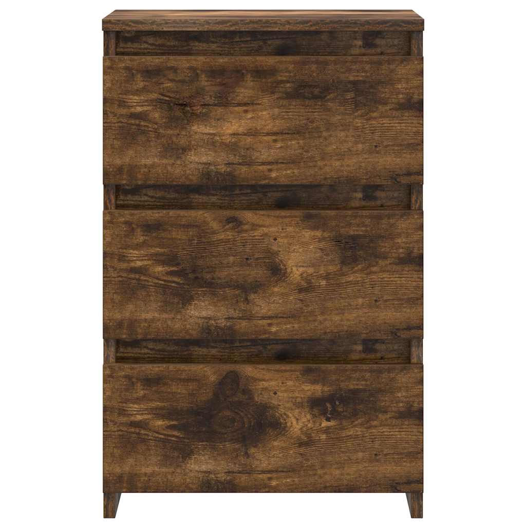 vidaXL Κομοδίνα 2 τεμ. Καπνιστή Δρυς 40x35x62,5 εκ. Επεξεργασμένο Ξύλο
