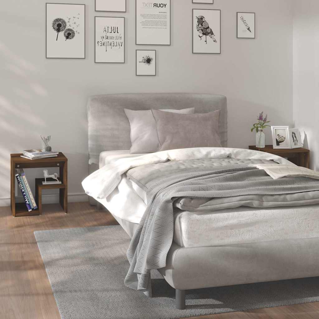 vidaXL Κομοδίνα 2 τεμ. Καφέ Δρυς 40x30x40 εκ. από Επεξεργασμένο Ξύλο