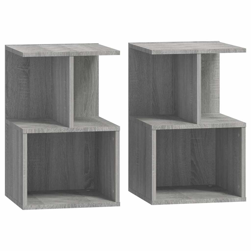 vidaXL Κομοδίνα 2 Τεμ. Γκρι Sonoma 35x35x55 εκ. από Επεξεργασμένο Ξύλο