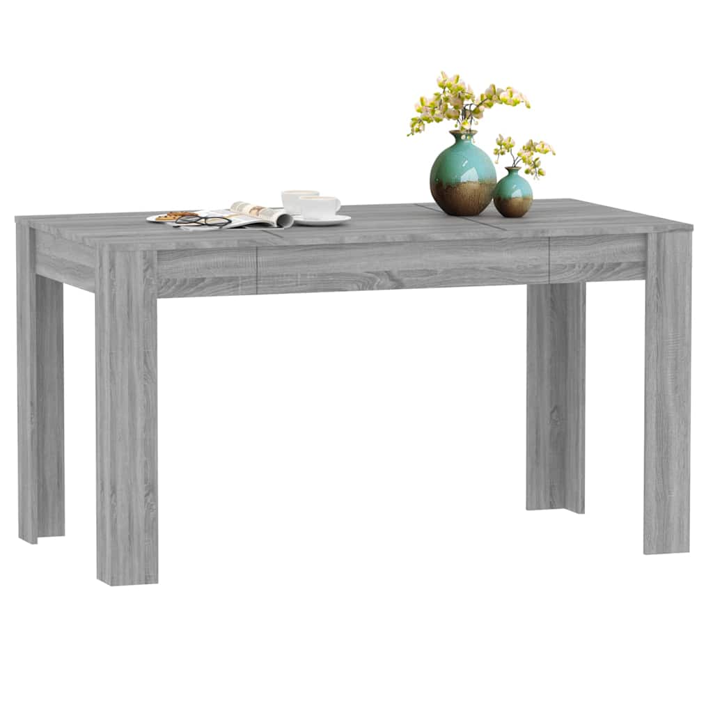 vidaXL Τραπεζαρία Γκρι Sonoma 140 x 74,5 x 76 εκ. Επεξεργασμένο Ξύλο