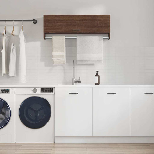 vidaXL Ντουλάπα Καφέ Δρυς 100 x 32,5 x 35 εκ. από Επεξεργασμένο Ξύλο