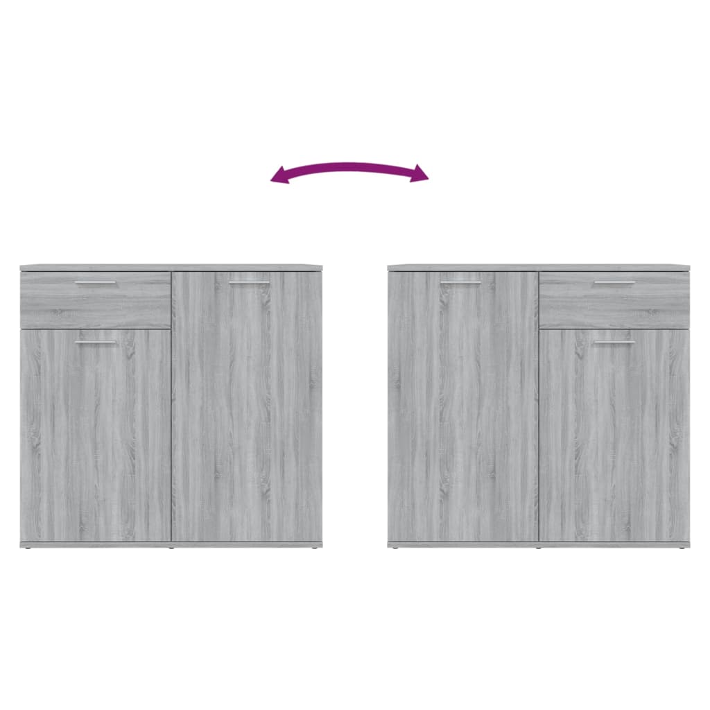 vidaXL Ντουλάπι Γκρι Sonoma 80 x 36 x 75 εκ. από Επεξεργασμένο Ξύλο