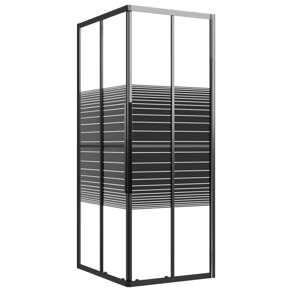 vidaXL Καμπίνα Ντουζιέρας με Ρίγες Μαύρη 90 x 70 x 180 εκ. από ESG