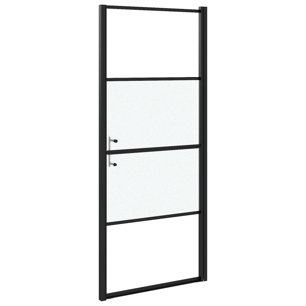 vidaXL Πόρτα Ντουζιέρας Μαύρη με Αμμοβολή 91x195 εκ. από Ψημένο Γυαλί