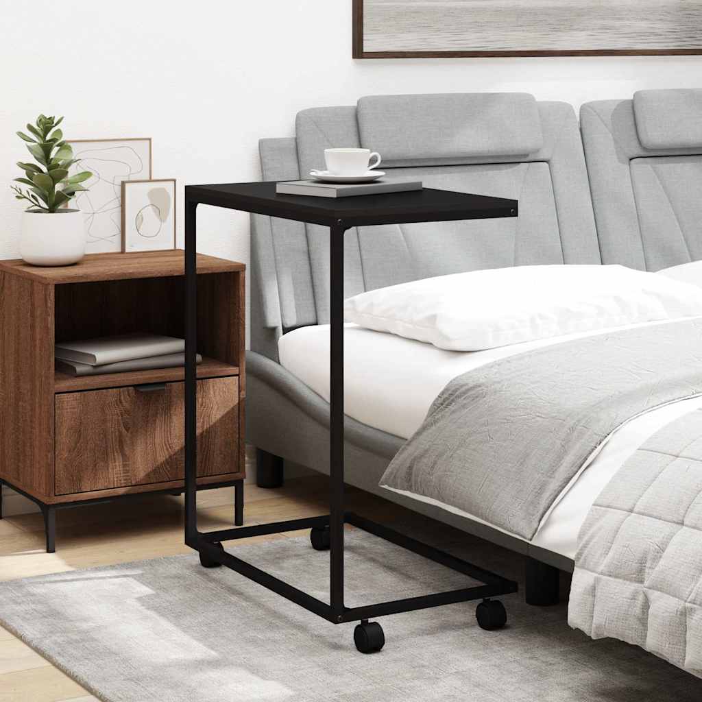 vidaXL Βοηθητικό Τραπέζι με Ρόδες Μαύρο 55 x 35 x 70 εκ. Επεξ. Ξύλο