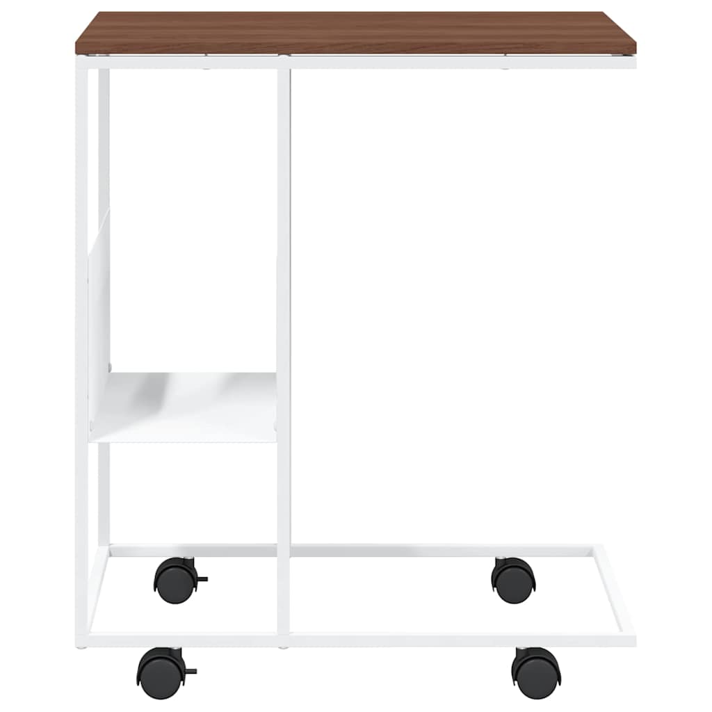 vidaXL Βοηθητικό Τραπέζι με Ρόδες Λευκό 55 x 36 x 63,5 εκ. Επεξ. Ξύλο