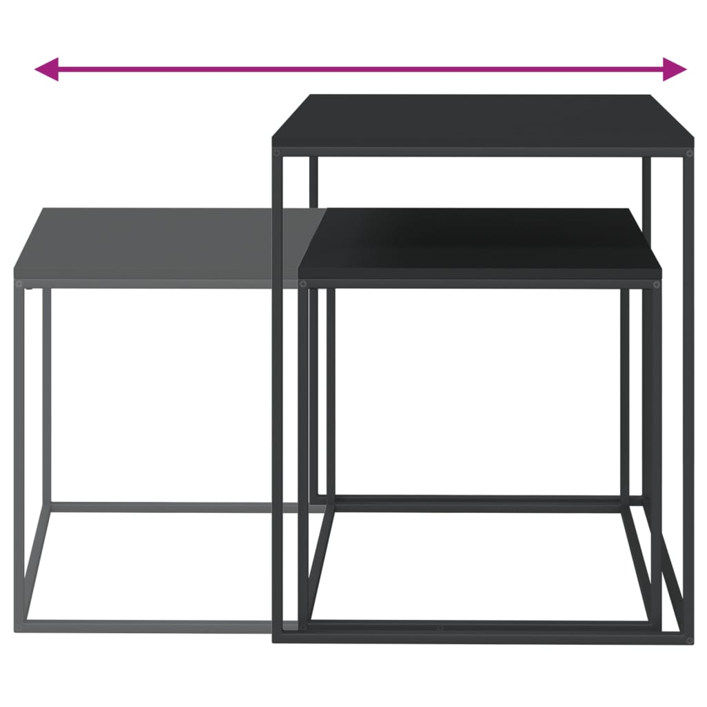 vidaXL Τραπεζάκια Σαλονιού Σετ 2 τεμ. από Επεξεργασμένο Ξύλο & Μέταλλο