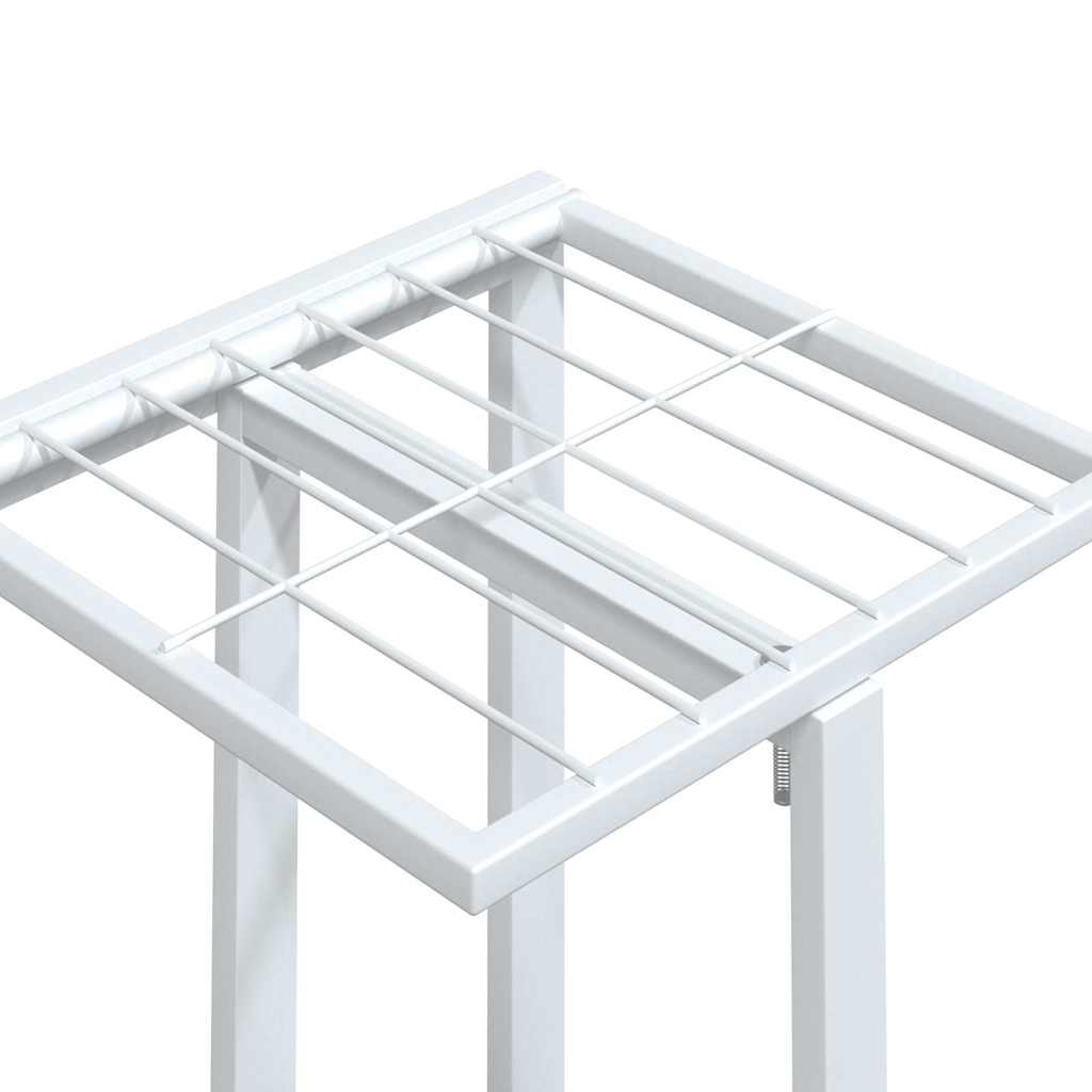 vidaXL Βάση Λουλουδιών 4 Επιπέδων με Ρόδες 44x23x80 εκ. Λευκή Σίδερο