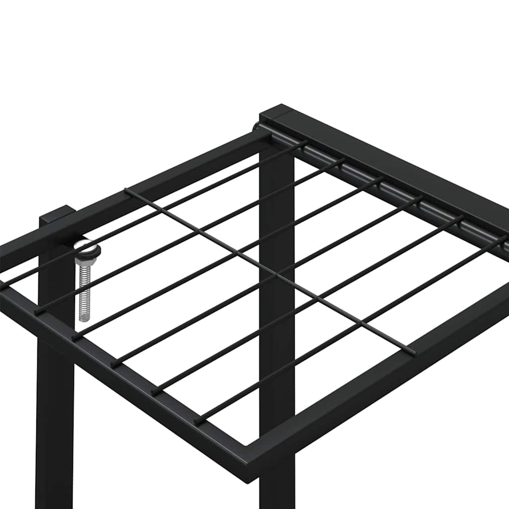 vidaXL Βάση Λουλουδιών με Ρόδες 94,5 x 24,5 x 91,5 εκ. Μαύρη Σιδερένια
