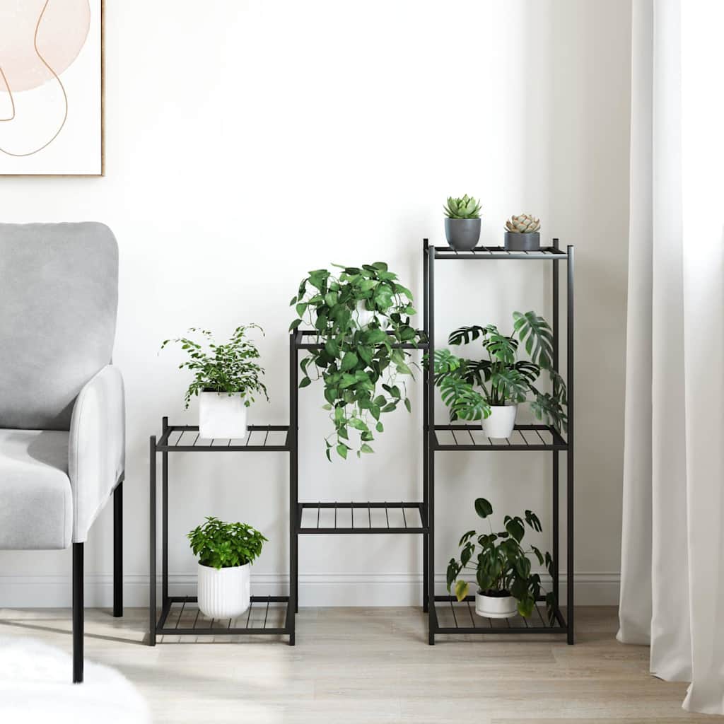 vidaXL Βάση Λουλουδιών Μαύρη 83 x 25 x 80 εκ. Σιδερένια