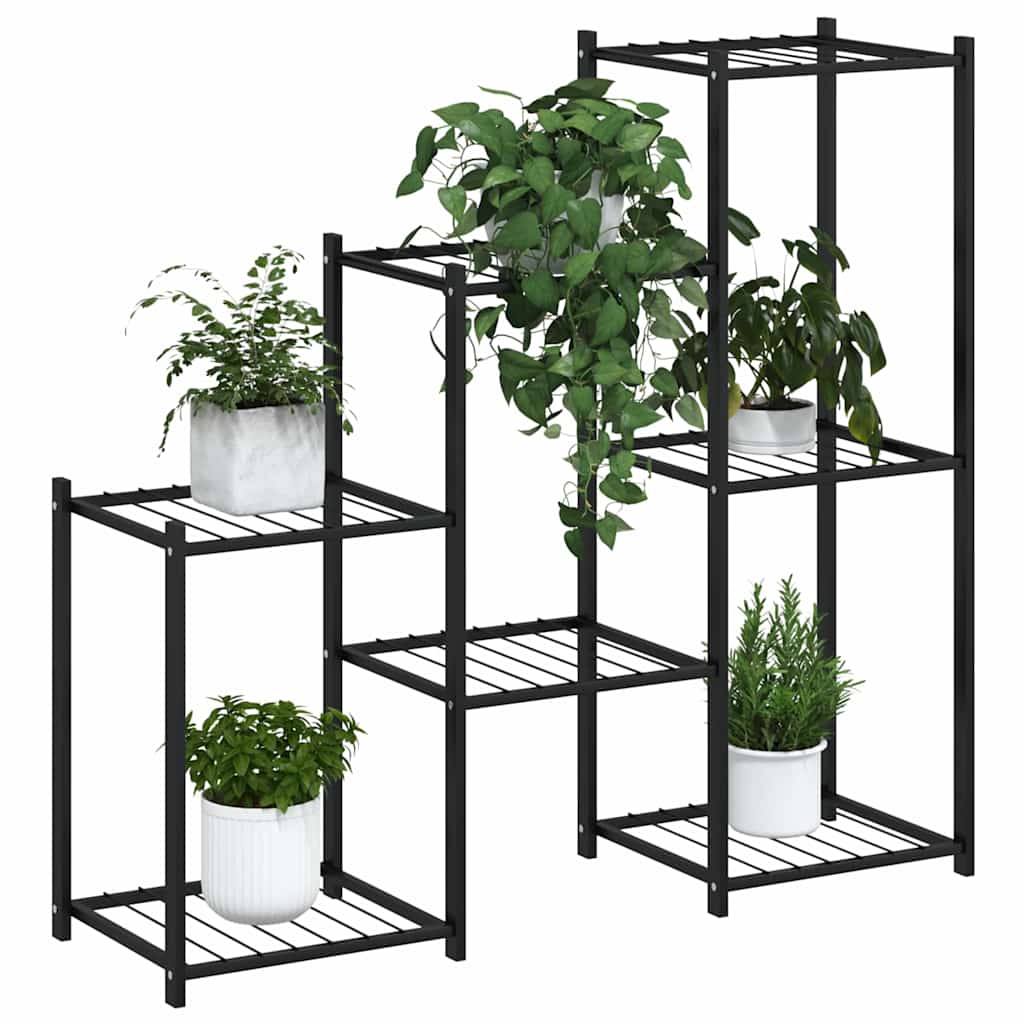 vidaXL Βάση Λουλουδιών Μαύρη 83 x 25 x 80 εκ. Σιδερένια