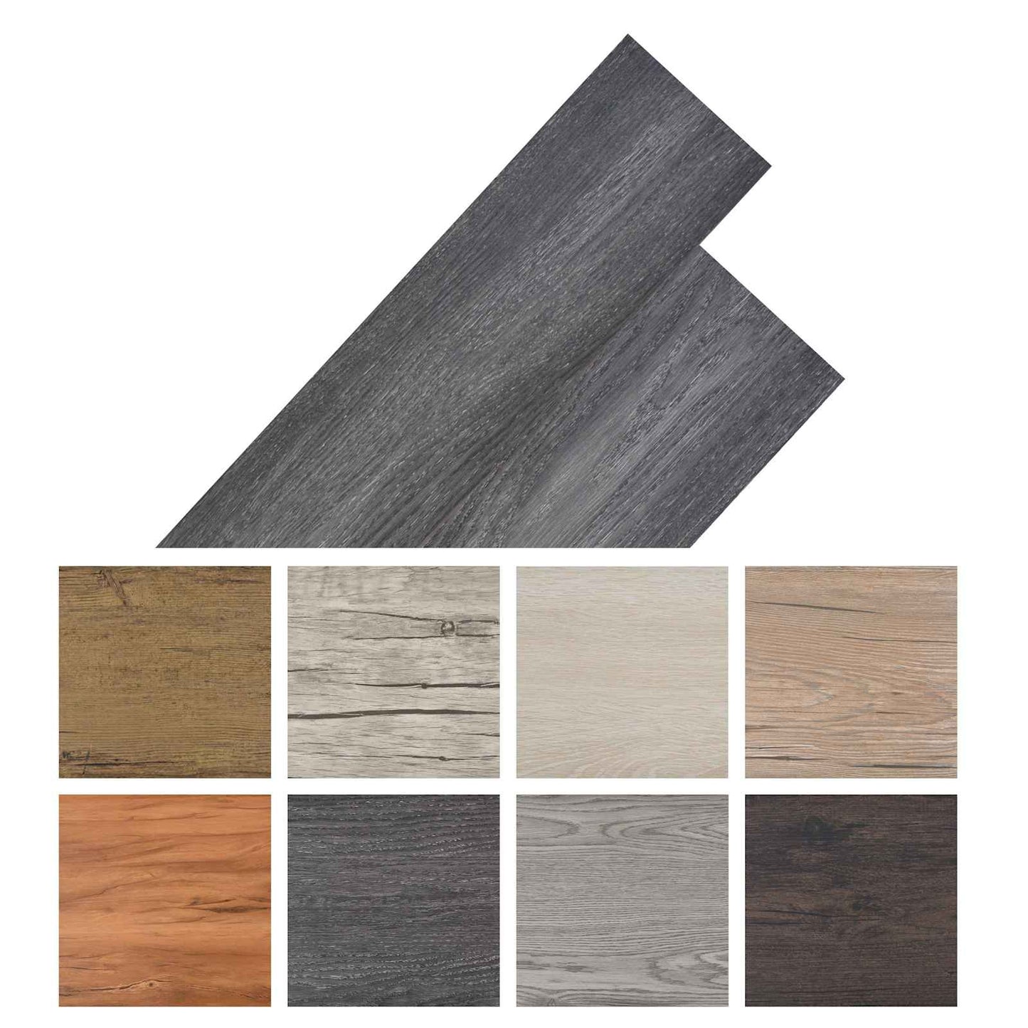 vidaXL Πλάκες Δαπέδου 18 pcs Μαύρο και Λευκό 2,51 m² PVC