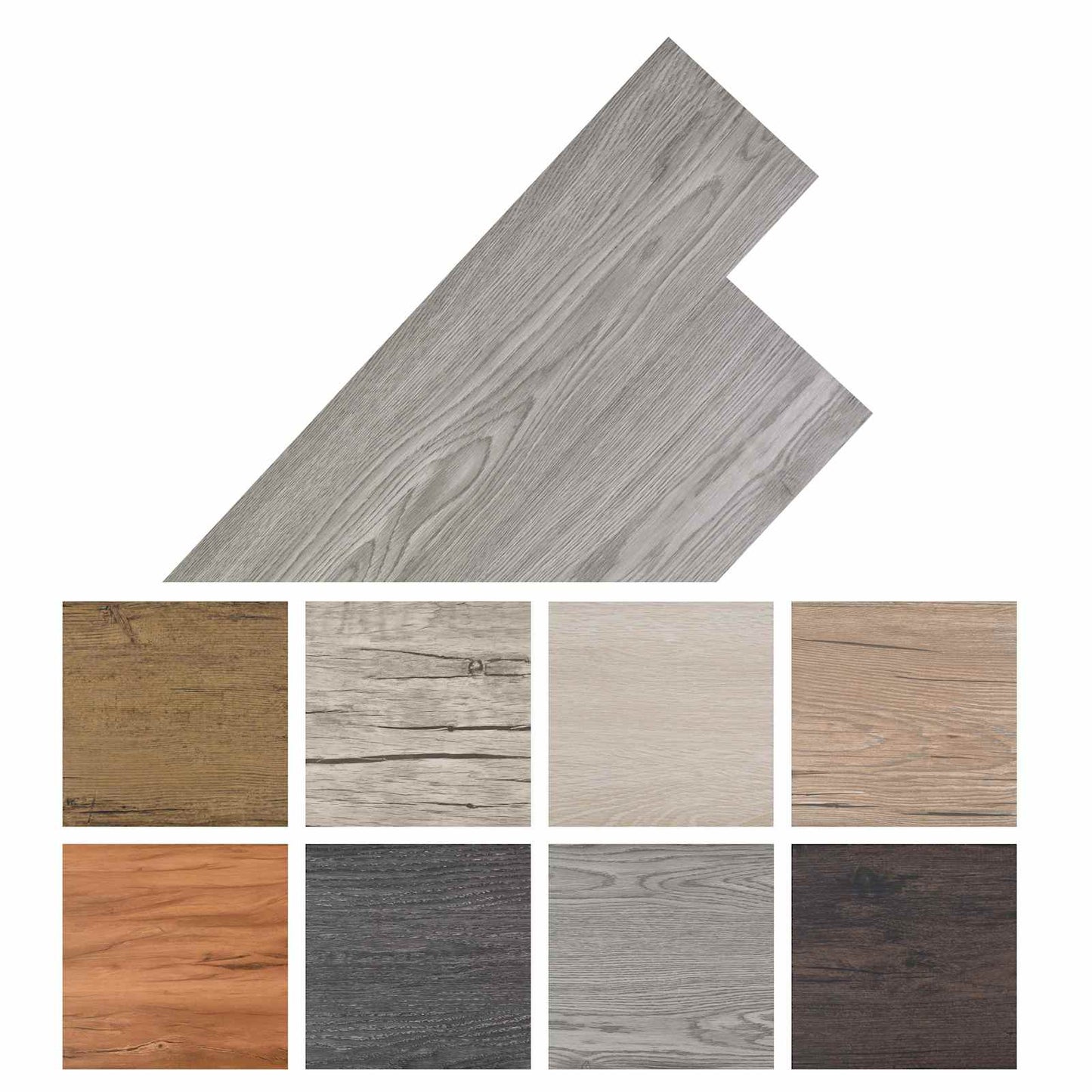 vidaXL Πλάκες Δαπέδου 18 pcs Σκούρο Γκρι 2,51 m² PVC