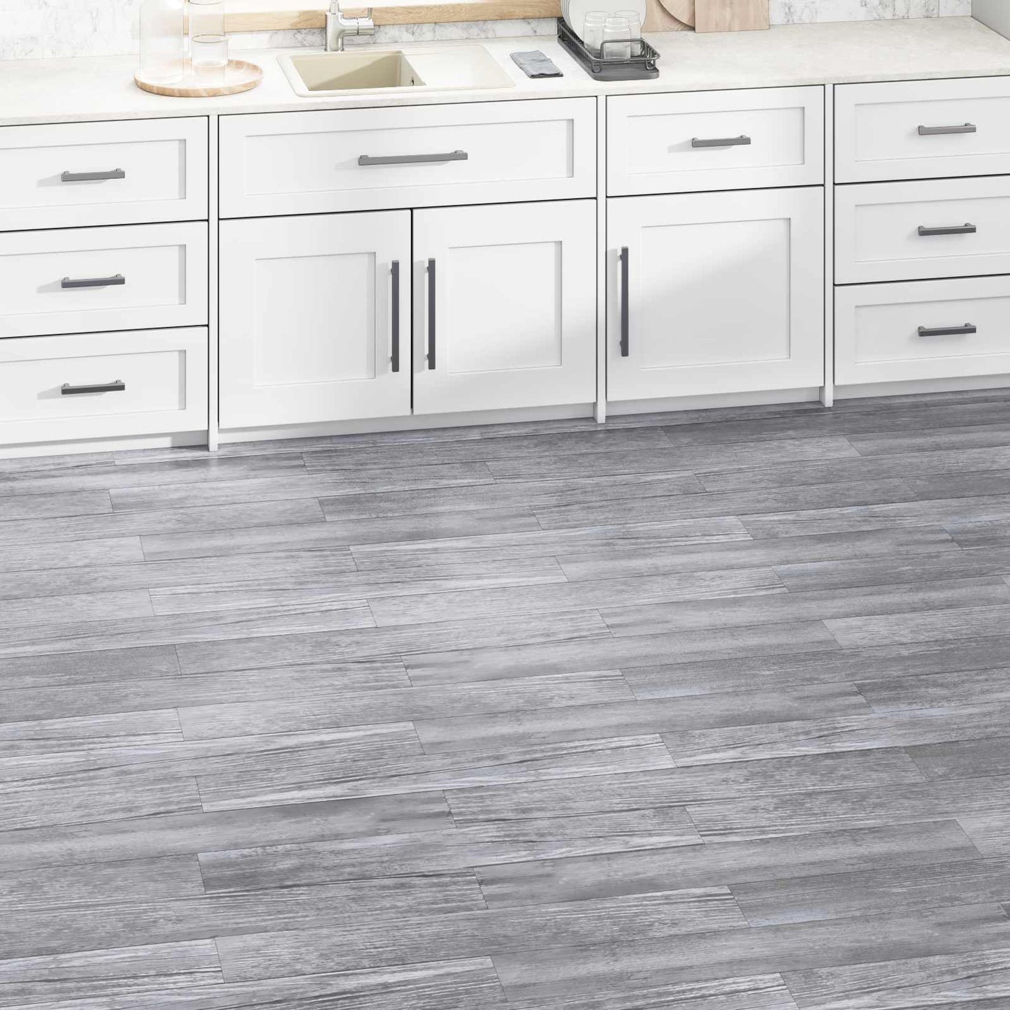 vidaXL Πλάκες Δαπέδου 2,51 m² 18 pcs PVC Ματ Ξύλο Γκρι