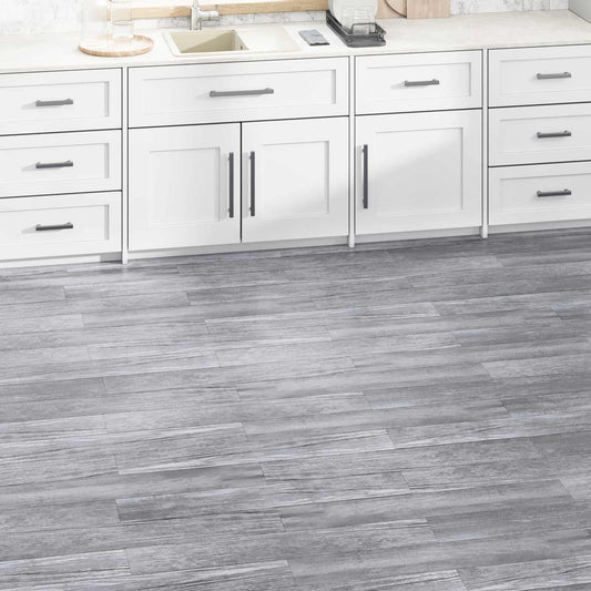 vidaXL Πλάκες Δαπέδου 2,51 m² 18 pcs PVC Ματ Ξύλο Γκρι