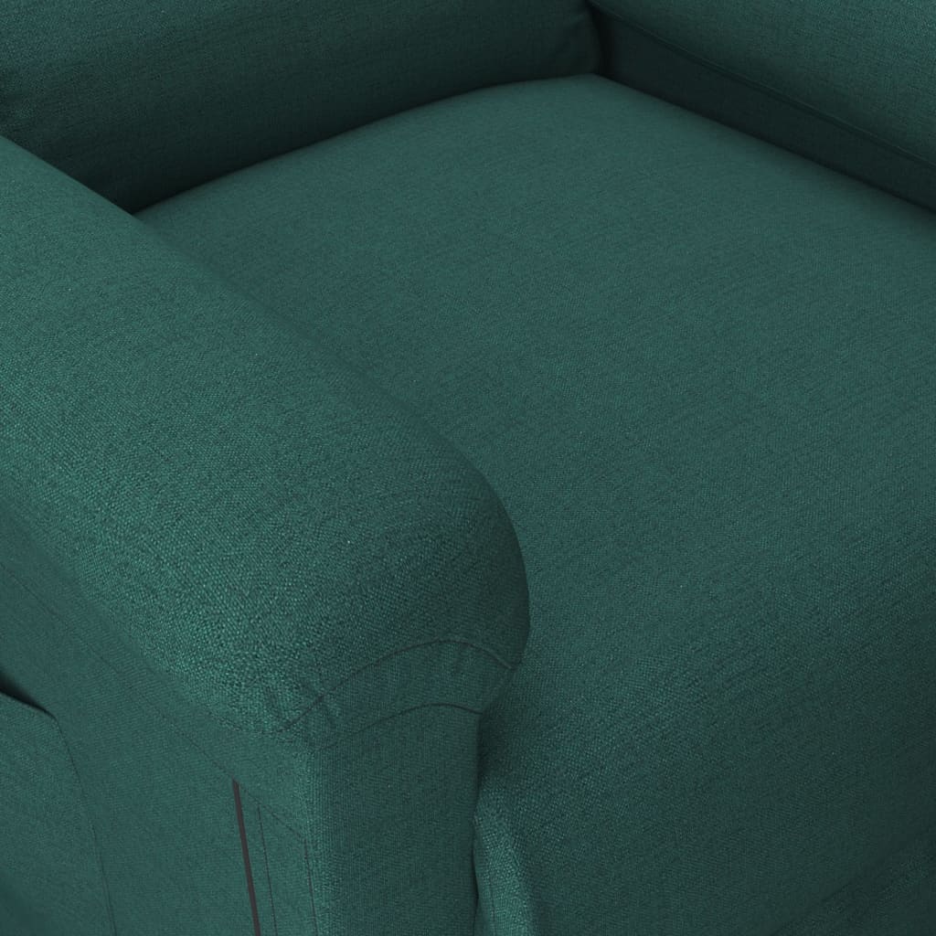 vidaXL Πολυθρόνα με Ανύψωση Σκούρο Πράσινη Υφασμάτινη