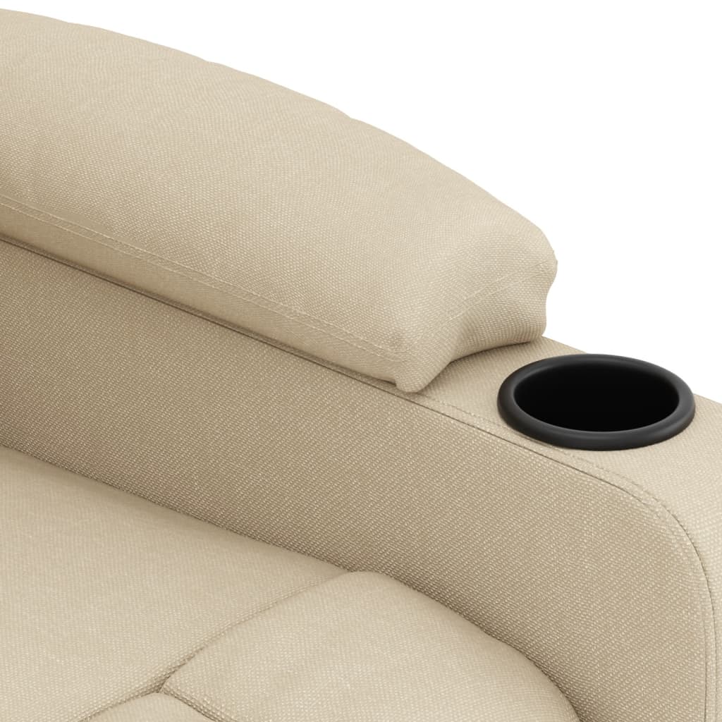 vidaXL Πολυθρόνα Ανακλινόμενη Ηλεκτρική Κρεμ Υφασμάτινη
