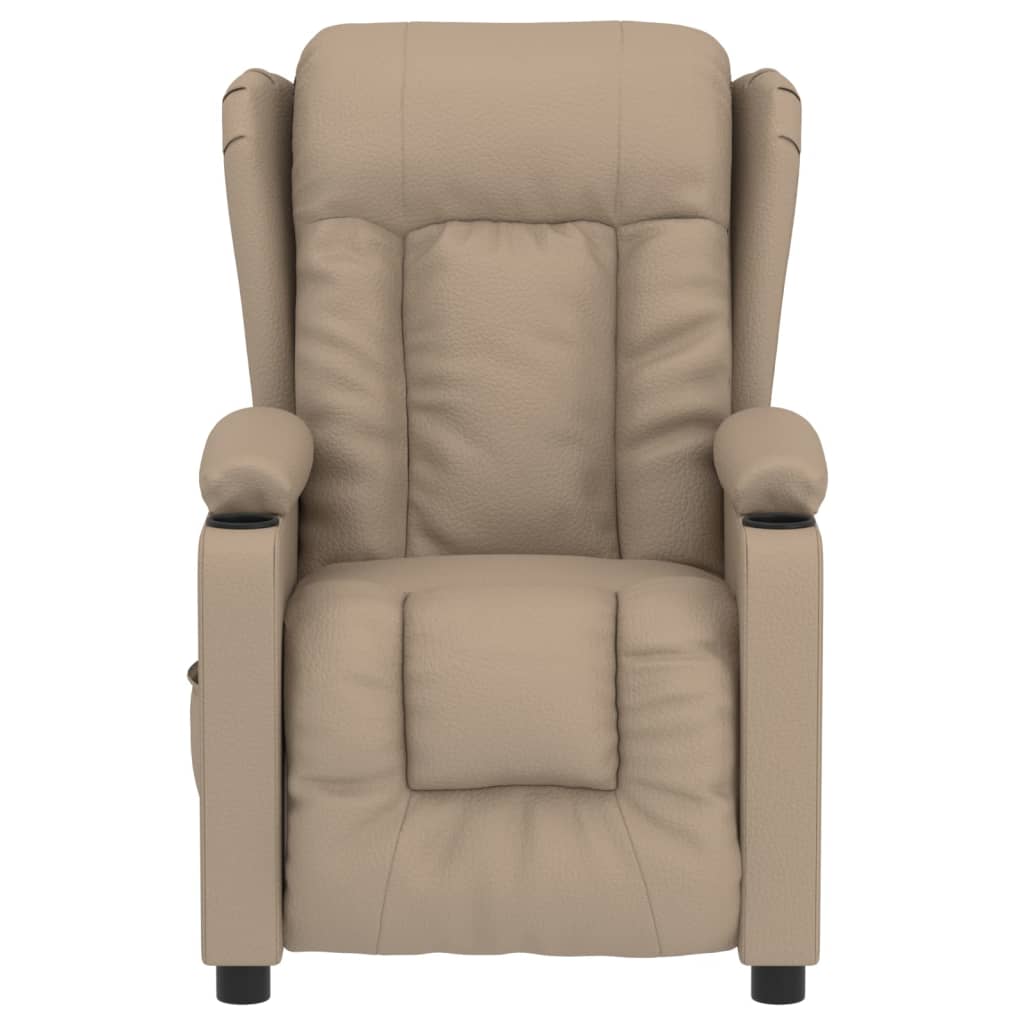 vidaXL Πολυθρόνα Ανακλινόμενη Ηλεκτρική Καπουτσίνο από Συνθετικό Δέρμα