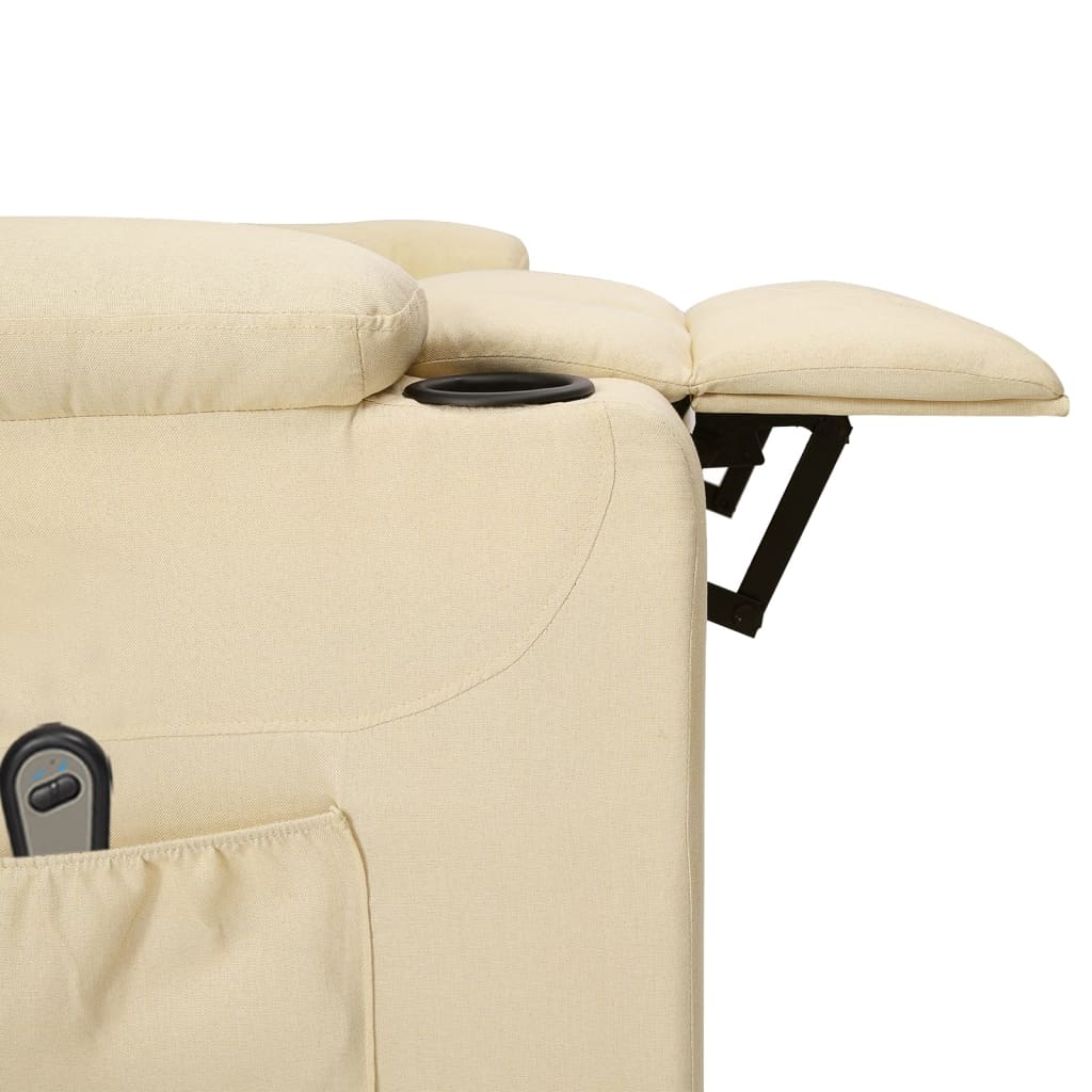 vidaXL Πολυθρόνα Ανακλινόμενη Ηλεκτρική Κρεμ Υφασμάτινη