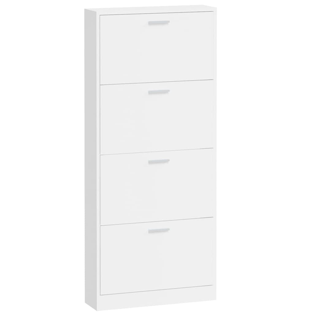 vidaXL Παπουτσοθήκη Γυαλιστερό Λευκό 59x17x150 εκ. Επεξεργασμένο Ξύλο