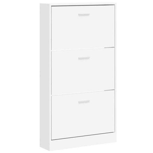 vidaXL Παπουτσοθήκη Λευκή 59x17x108 εκ. από Τεχνητό Ξύλο