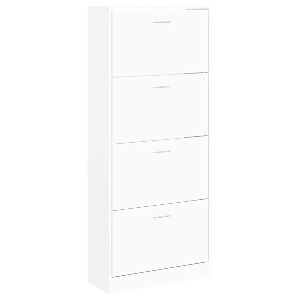 vidaXL Παπουτσοθήκη Λευκή 63 x 24 x 147 εκ. από Επεξεργασμένο Ξύλο