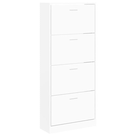vidaXL Παπουτσοθήκη Λευκή 63 x 24 x 147 εκ. από Επεξεργασμένο Ξύλο