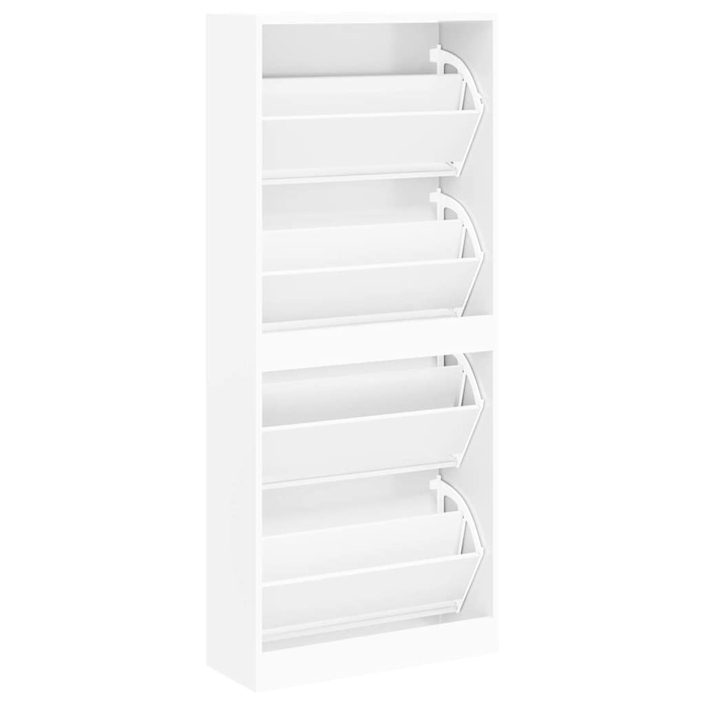 vidaXL Παπουτσοθήκη Λευκή 63 x 24 x 147 εκ. από Επεξεργασμένο Ξύλο
