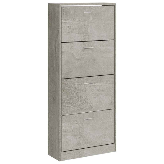 vidaXL Παπουτσοθήκη Γκρι Σκυροδέματος 63x24x147 εκ. Επεξεργασμένο Ξύλο