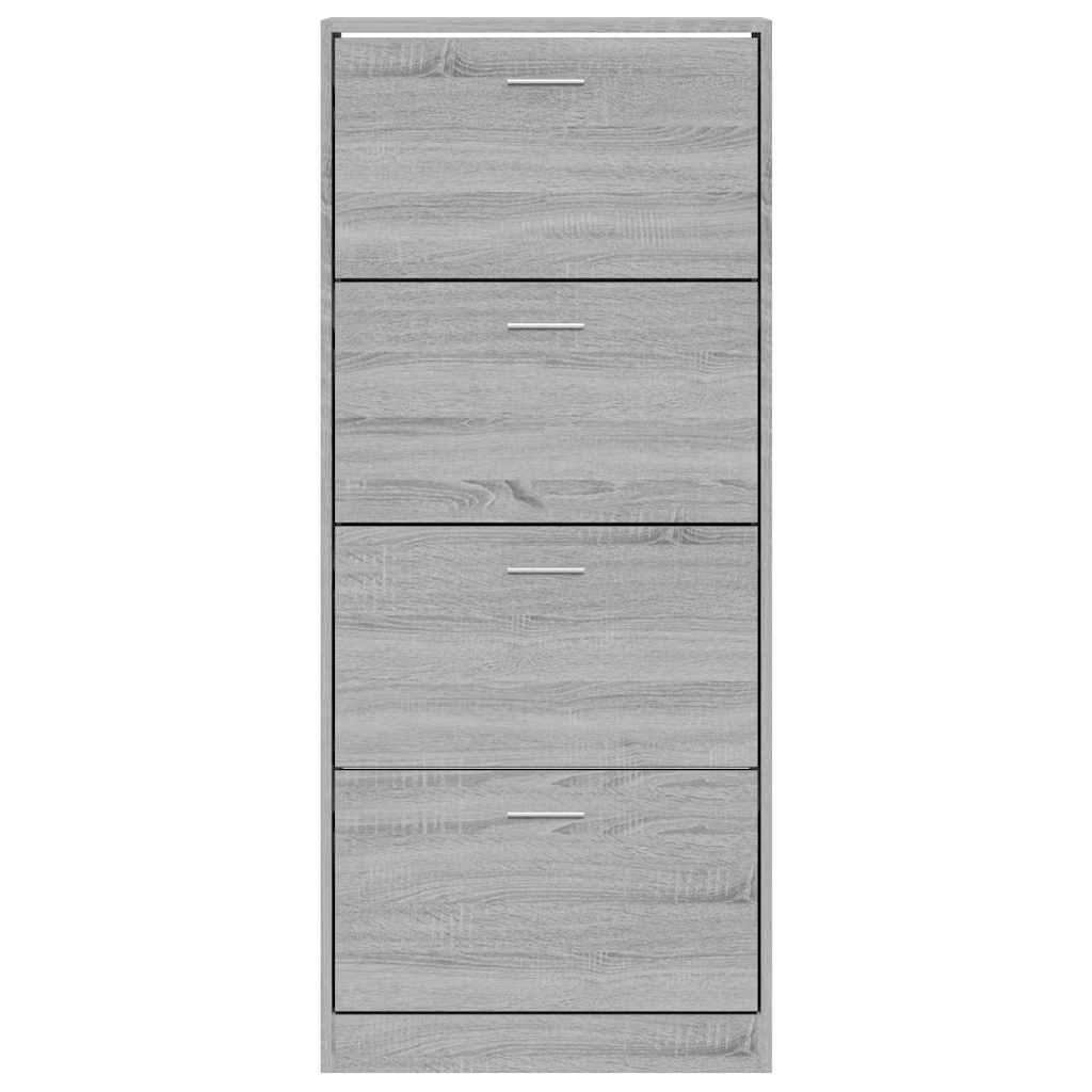 vidaXL Παπουτσοθήκη Γκρι Sonoma 63x24x147 εκ. από Επεξεργασμένο Ξύλο