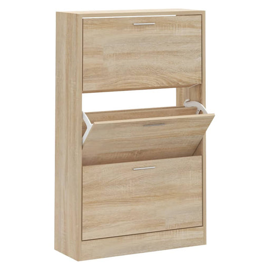 vidaXL Παπουτσοθήκη Sonoma Δρυς 63x24x103 εκ. από Επεξεργασμένο Ξύλο