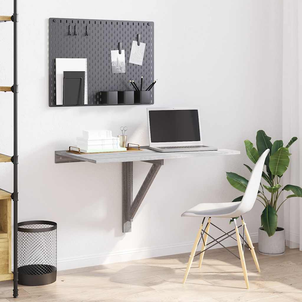 vidaXL Τραπέζι Τοίχου Πτυσσόμενο Γκρι Sonoma 10x60x56 εκ. Επεξ. Ξύλο