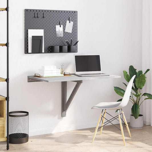 vidaXL Τραπέζι Τοίχου Πτυσσόμενο Γκρι Sonoma 10x60x56 εκ. Επεξ. Ξύλο