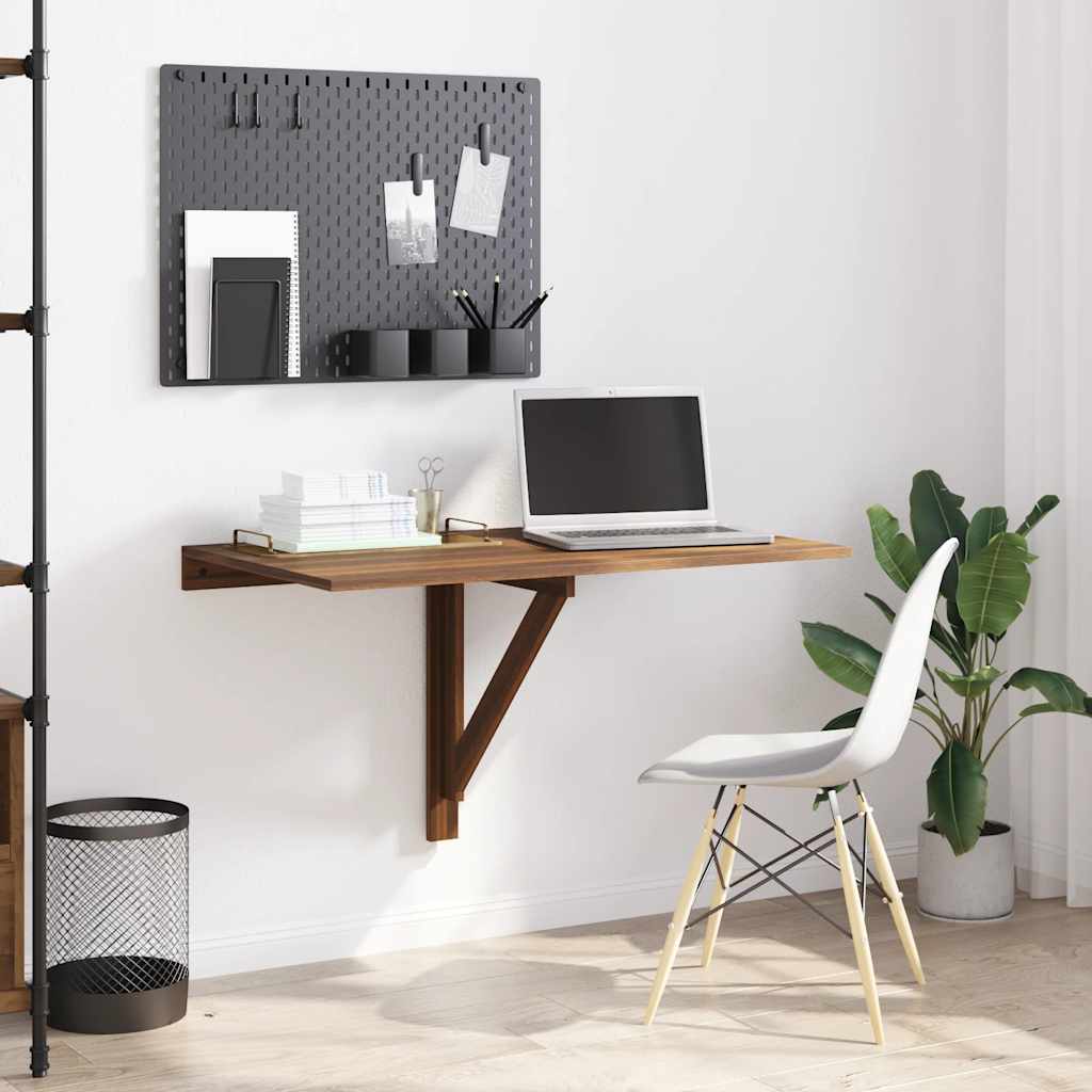 vidaXL Τραπέζι Τοίχου Πτυσσόμενο Καφέ Δρυς 100x60x56 εκ. Επεξ. Ξύλο