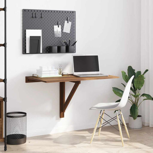 vidaXL Τραπέζι Τοίχου Πτυσσόμενο Καφέ Δρυς 100x60x56 εκ. Επεξ. Ξύλο