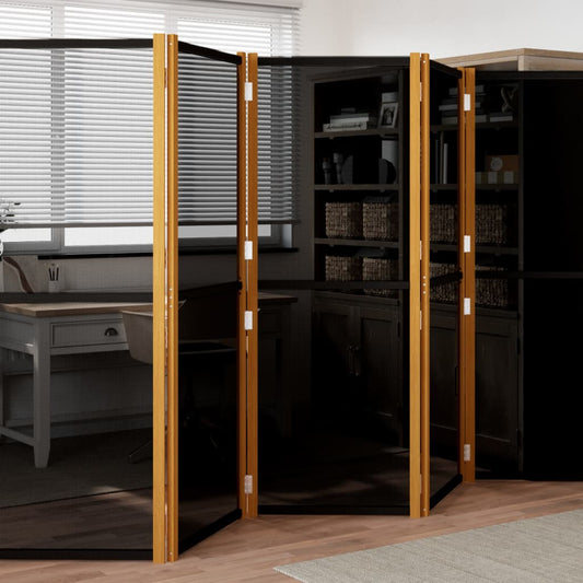 vidaXL Διαχωριστικό Δωματίου με 5 Πάνελ Μαύρο 350 x 180 εκ.