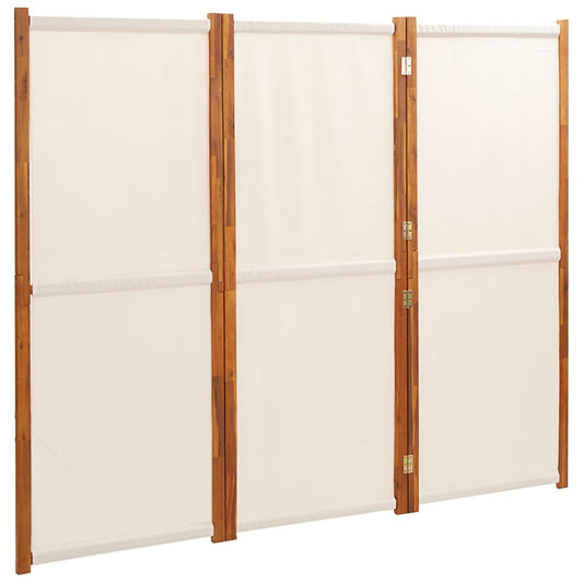 vidaXL Διαχωριστικό Δωματίου με 3 Πάνελ Λευκό Κρεμ 210 x 180 εκ.