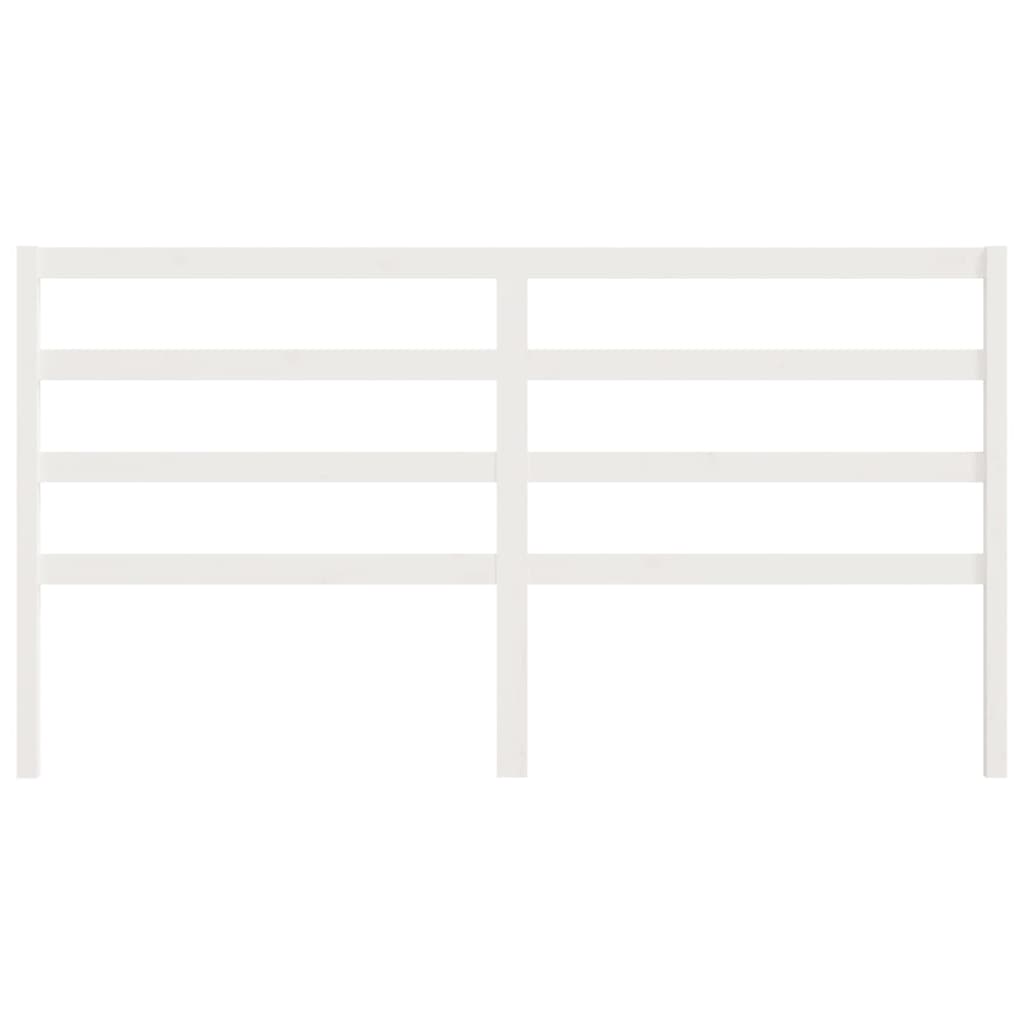 vidaXL Κεφαλάρι Κρεβατιού Λευκό 206 x 4 x 100 εκ. Μασίφ Ξύλο Πεύκου