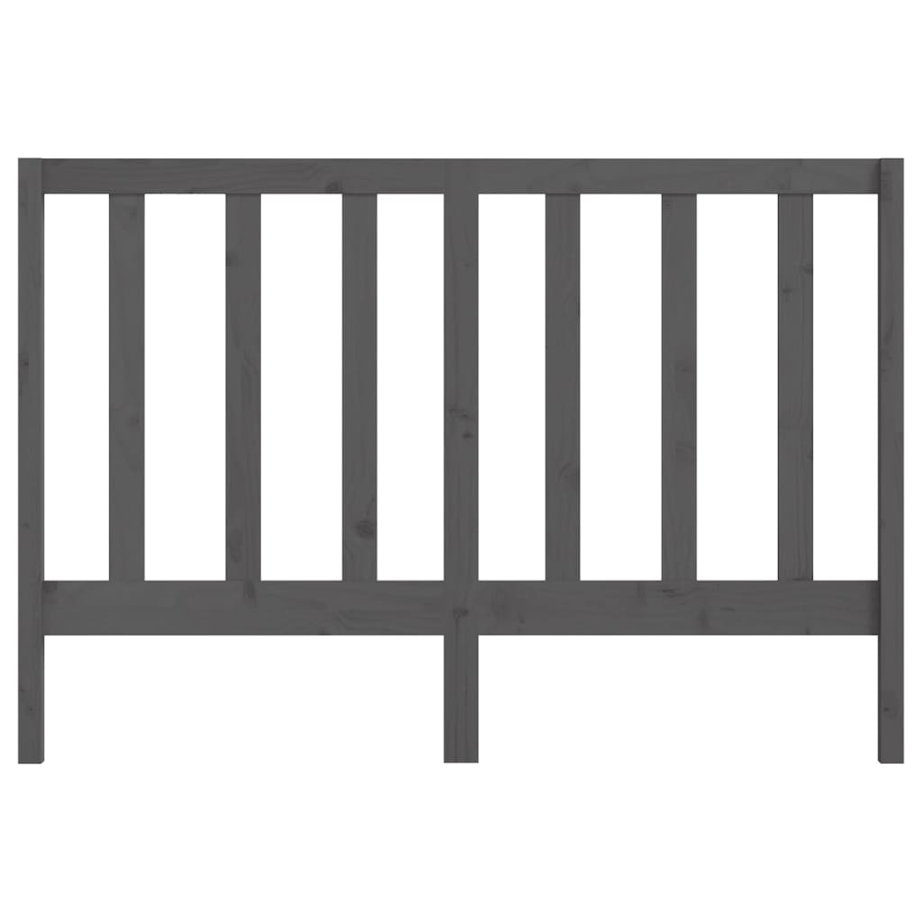 vidaXL Κεφαλάρι Κρεβατιού Γκρι 146 x 4 x 100 εκ. από Μασίφ Ξύλο Πεύκου