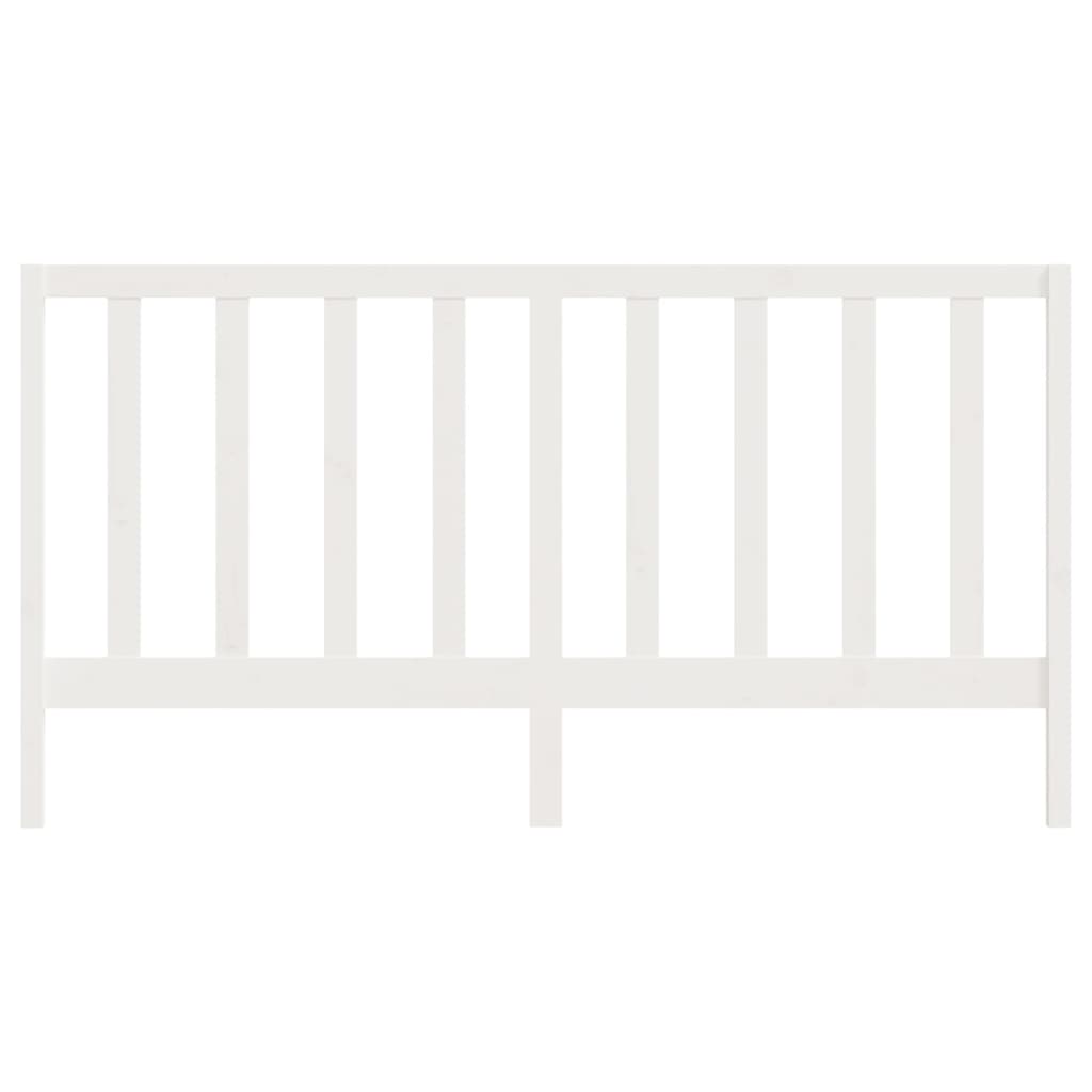 vidaXL Κεφαλάρι Κρεβατιού Λευκό 206 x 4 x 100 εκ. Μασίφ Ξύλο Πεύκου