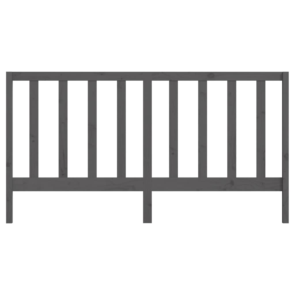 vidaXL Κεφαλάρι Κρεβατιού Γκρι 206 x 4 x 100 εκ. από Μασίφ Ξύλο Πεύκου