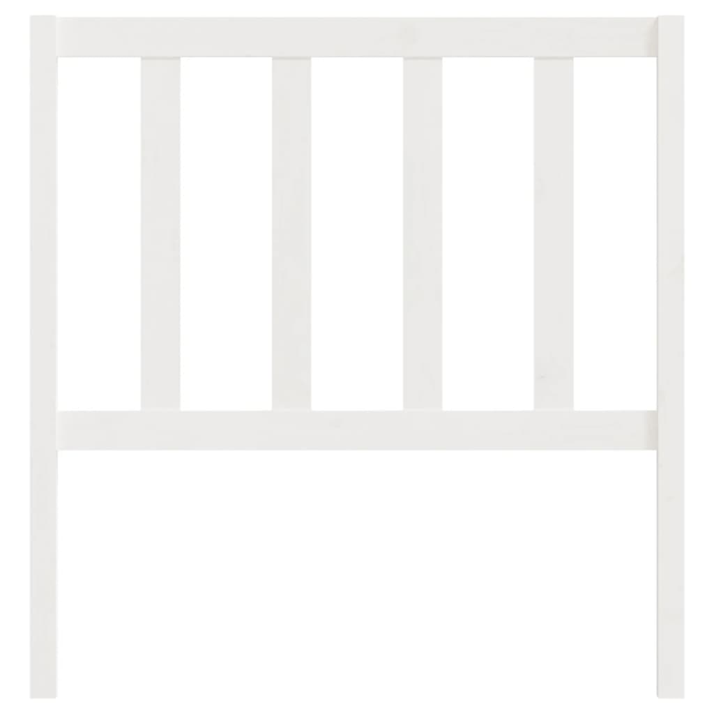 vidaXL Κεφαλάρι Κρεβατιού Λευκό 106 x 4 x 100 εκ. Μασίφ Ξύλο Πεύκου