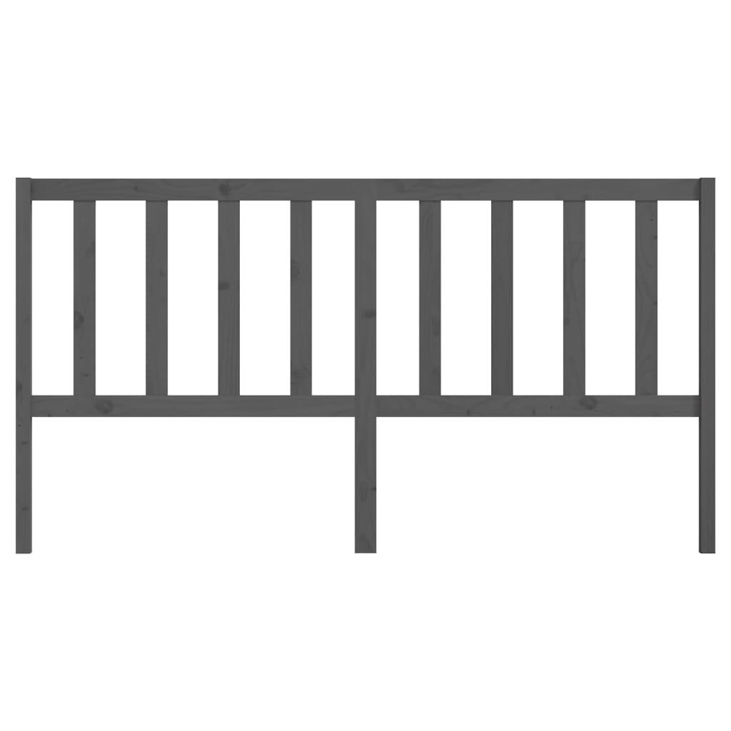 vidaXL Κεφαλάρι Κρεβατιού Γκρι 186 x 4 x 100 εκ. από Μασίφ Ξύλο Πεύκου