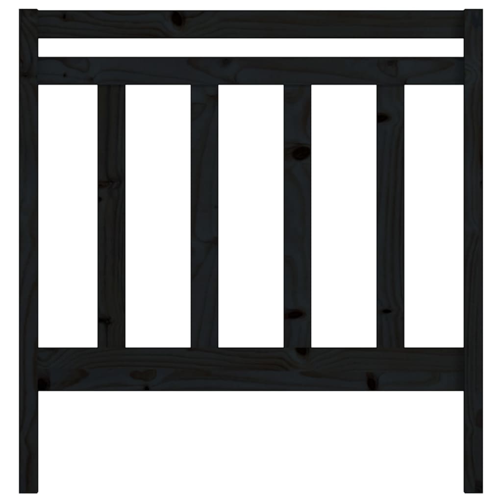vidaXL Κεφαλάρι Κρεβατιού Μαύρο 106 x 4 x 100 εκ. Μασίφ Ξύλο Πεύκου