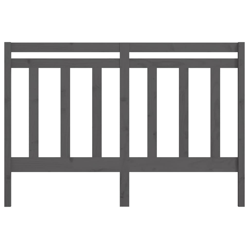 vidaXL Κεφαλάρι Κρεβατιού Γκρι 141 x 4 x 100 εκ. από Μασίφ Ξύλο Πεύκου