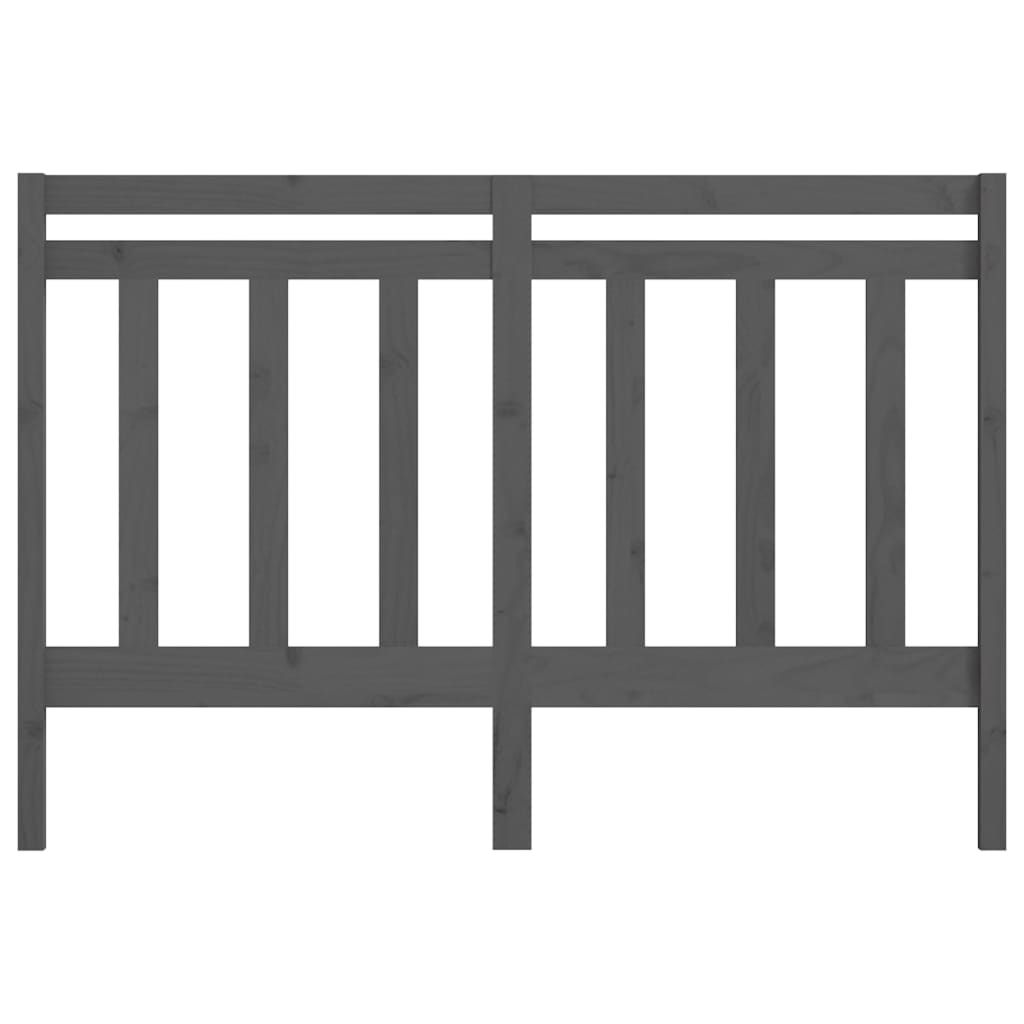 vidaXL Κεφαλάρι Κρεβατιού Γκρι 146 x 4 x 100 εκ. από Μασίφ Ξύλο Πεύκου