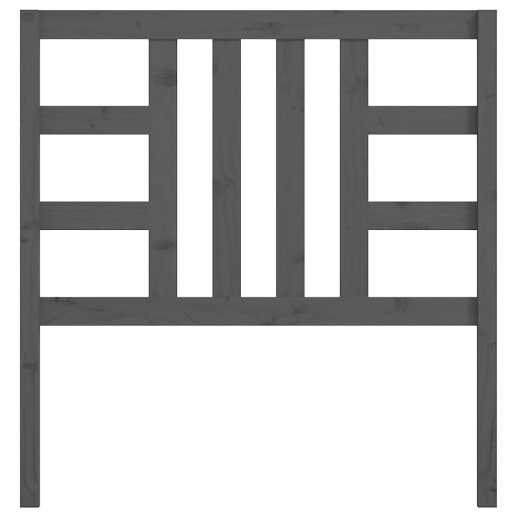 vidaXL Κεφαλάρι Κρεβατιού Γκρι 96 x 4 x 100 εκ. από Μασίφ Ξύλο Πεύκου