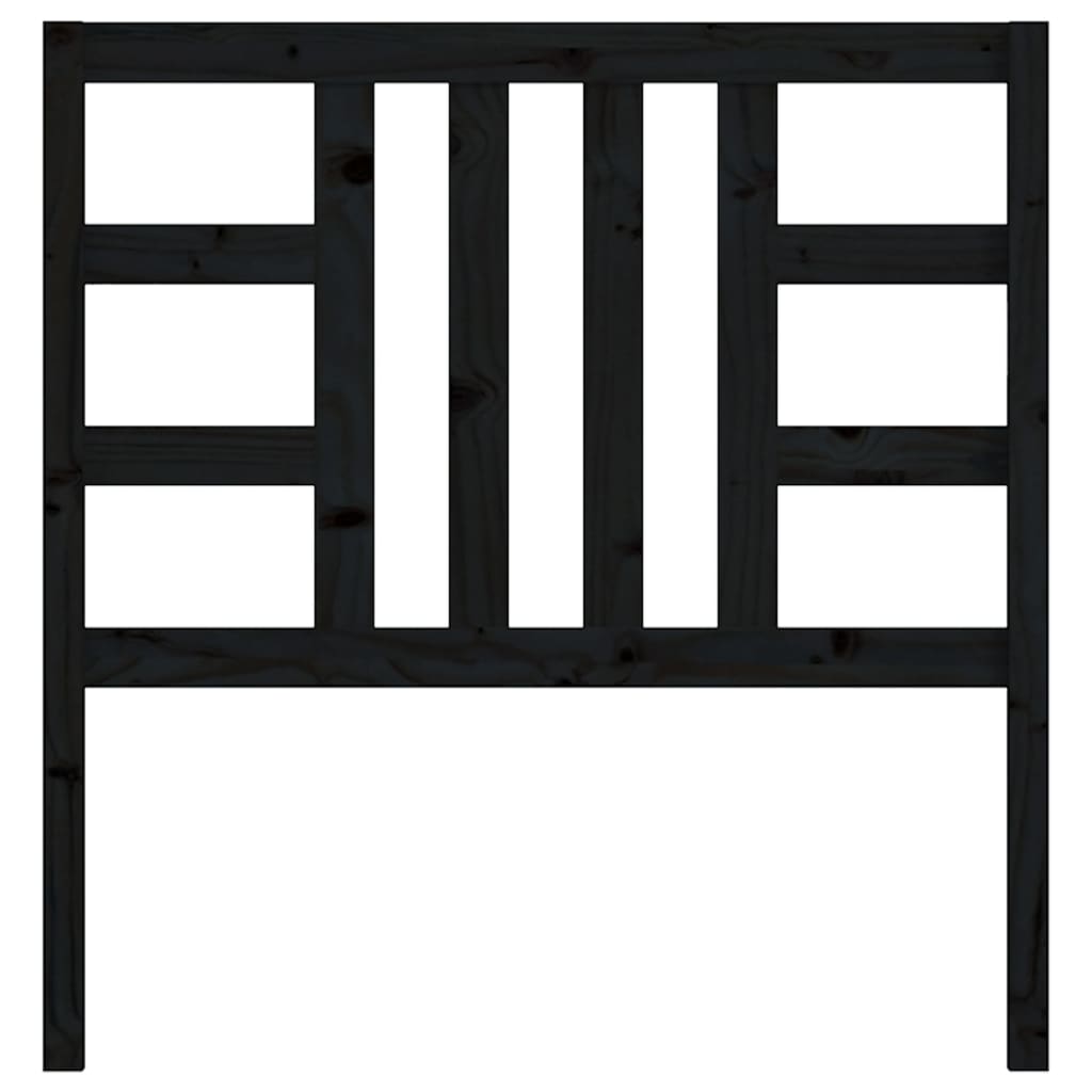 vidaXL Κεφαλάρι Κρεβατιού Μαύρο 96 x 4 x 100 εκ. από Μασίφ Ξύλο Πεύκου