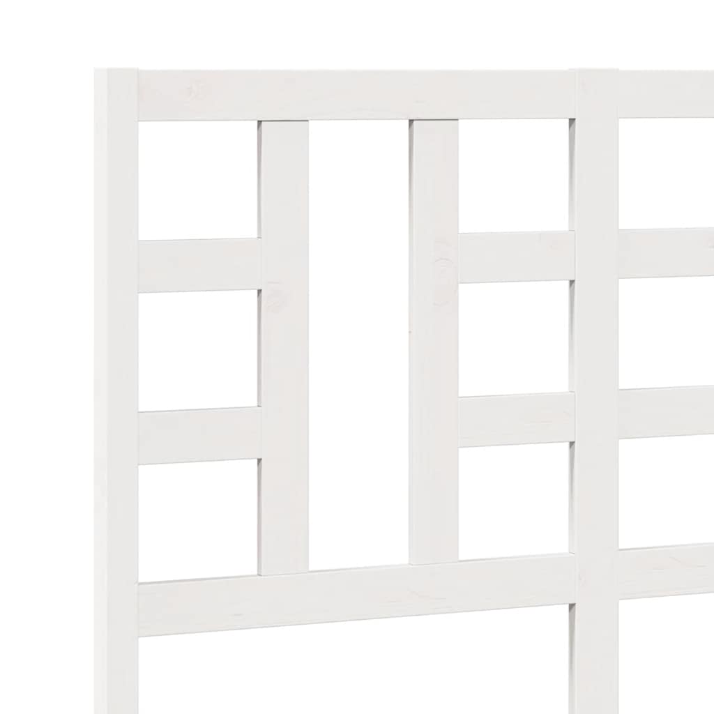 vidaXL Κεφαλάρι Κρεβατιού Λευκό 126 x 4 x 100 εκ. Μασίφ Ξύλο Πεύκου