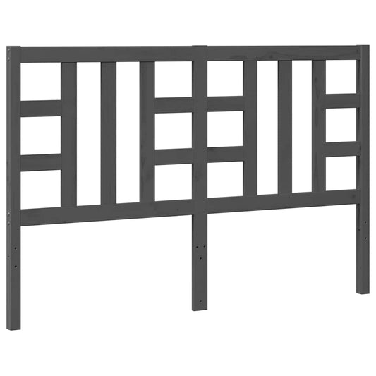 vidaXL Κεφαλάρι Κρεβατιού Γκρι 146 x 4 x 100 εκ. από Μασίφ Ξύλο Πεύκου